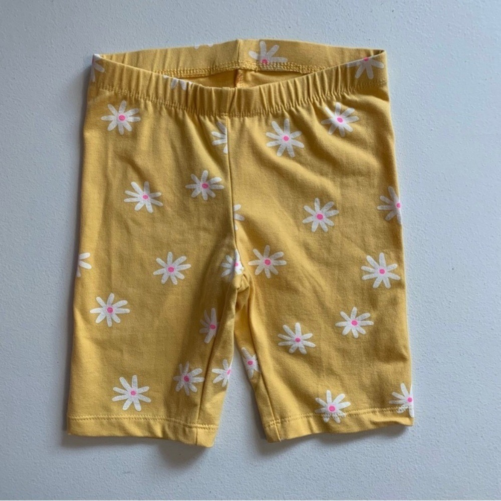 Cat & Jack Girl's Size Medium Yellow Floral Bike Shorts (7/8) NWT